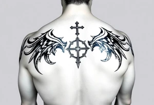 Tribal religious full sleeve tattoo idea