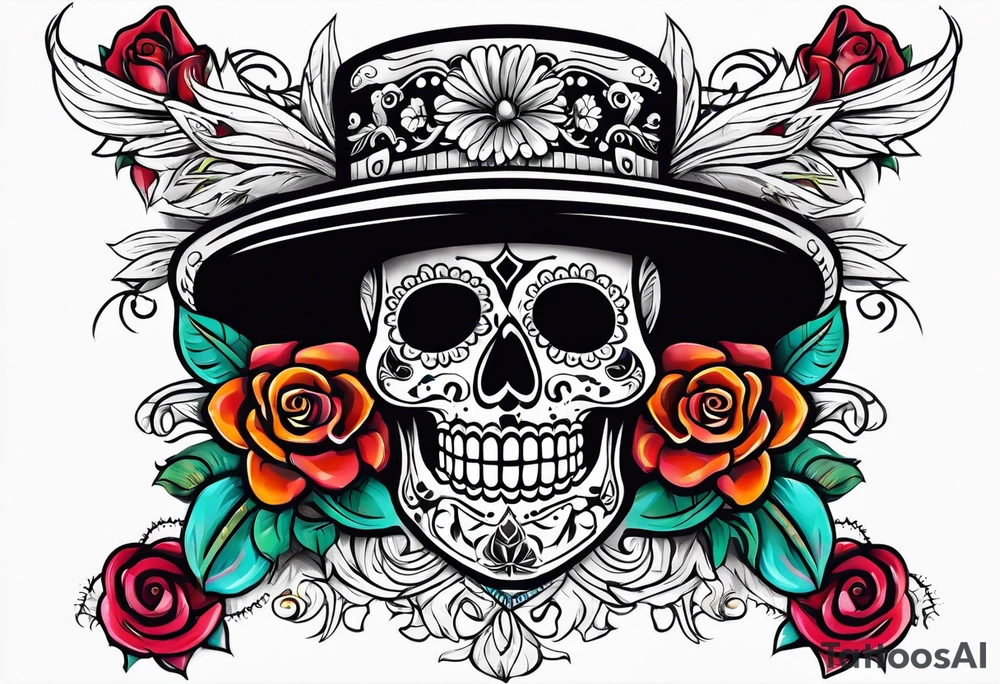 Mexico day of dead tattoo idea
