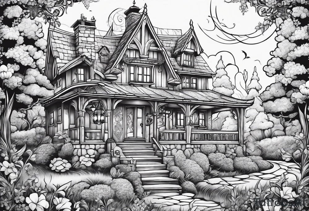 Cottage core fairy tale tattoo idea