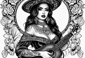 Gothic mariachi forearm tattoo idea