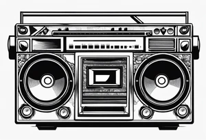 A boombox in fineline very minimalistic tattoo idea