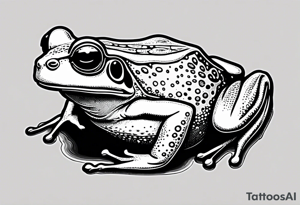 Retro frog tattoo idea