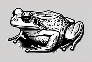 Retro frog tattoo idea