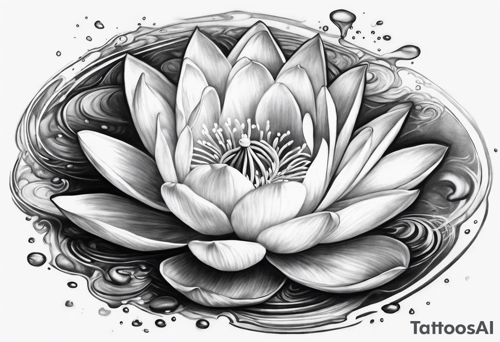 Water lilly with hourglass tattoo idea
