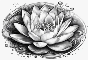 Water lilly with hourglass tattoo idea