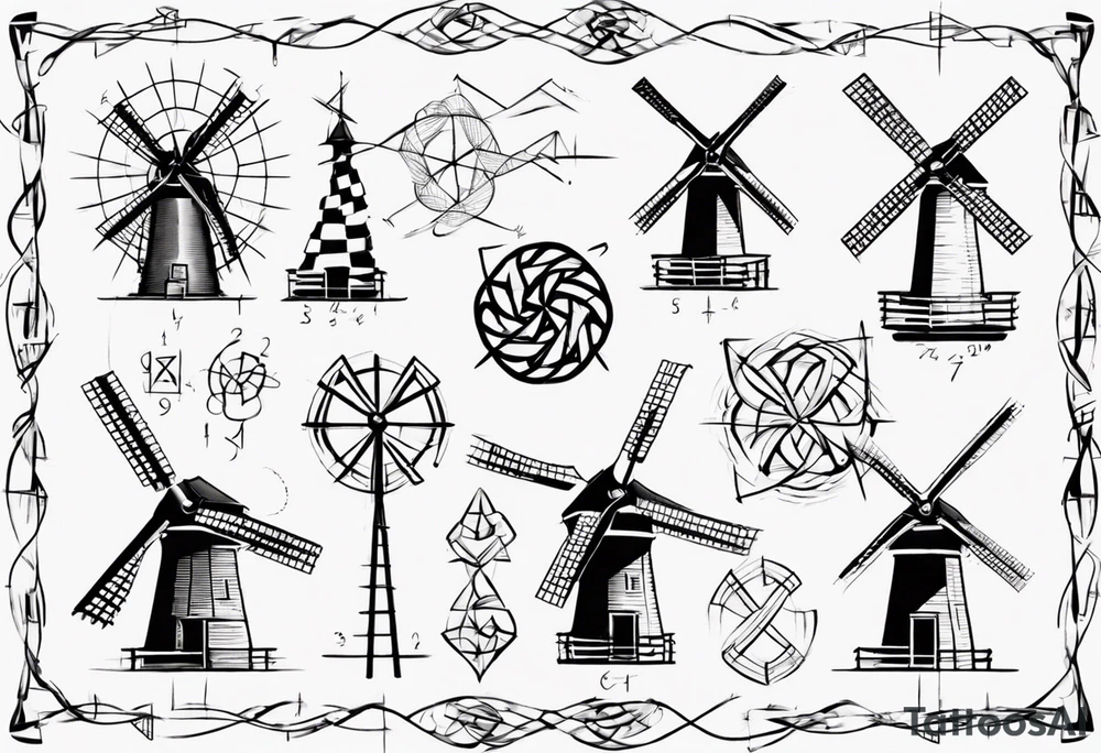 Friendship graph mathematically correct with a prime knot 6,1, dutch windmill graph that is cute tattoo idea