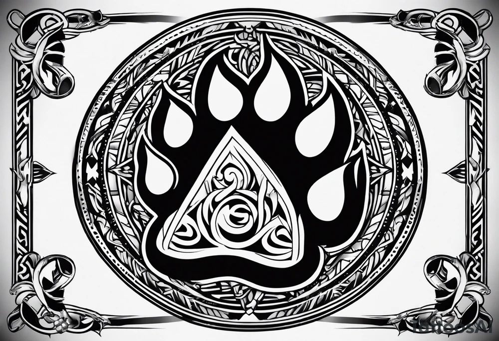 bear paw tattoo idea