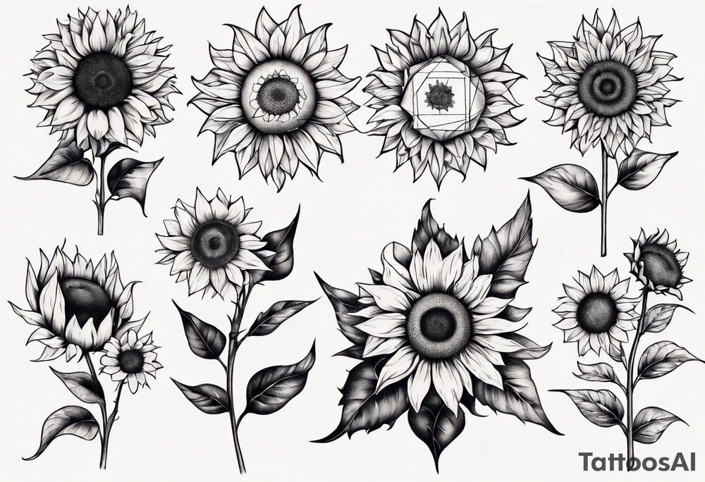 Seven sunflowers tattoo idea