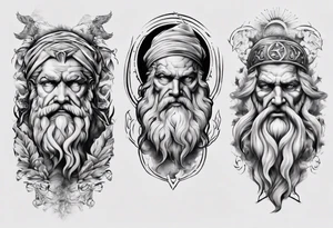 greek zeus sleeve tattoo idea