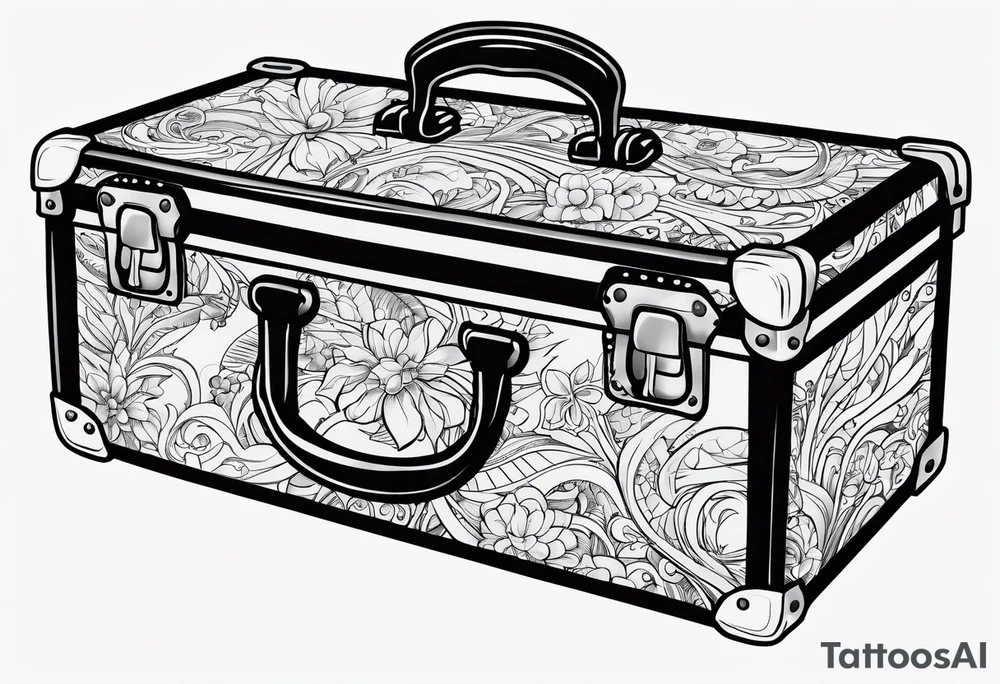 Cardboard suitcase outline tattoo idea