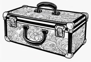 Cardboard suitcase outline tattoo idea