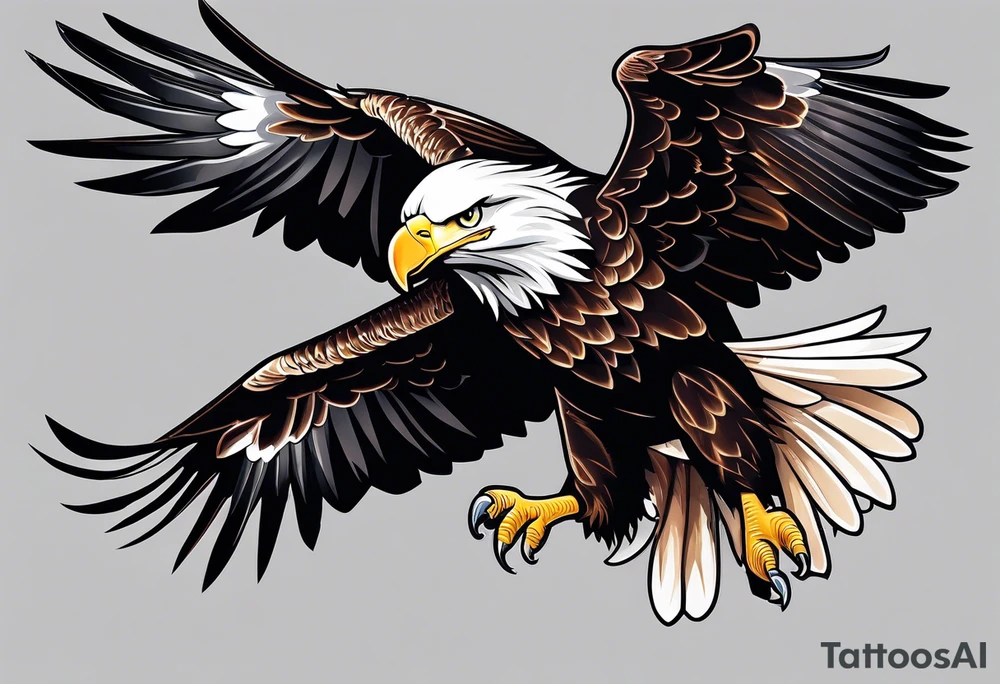 Bald eagle holding a 737 Plane tattoo idea
