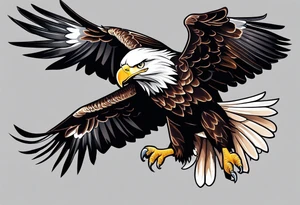 Bald eagle holding a 737 Plane tattoo idea