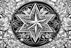 whimsical star and willow tattoo idea