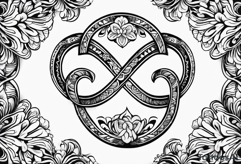 Simple Infinity symbol with negative space floral tattoo idea