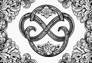 Simple Infinity symbol with negative space floral tattoo idea