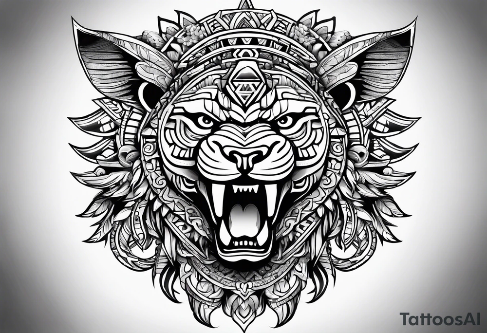 Aztec animal tattoo idea
