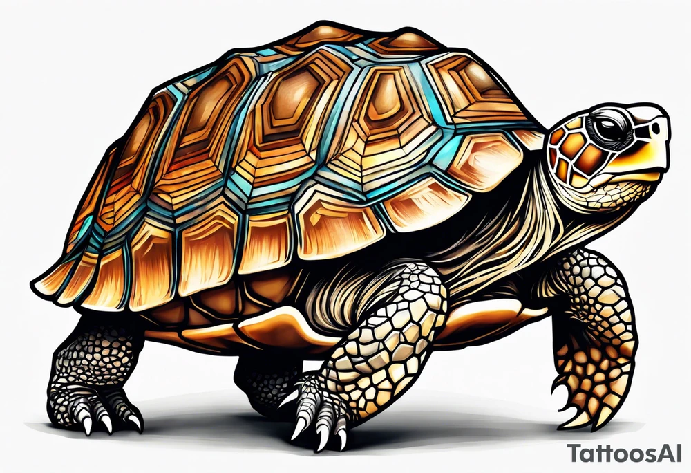 tortoise knee cap tattoo idea