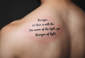 I’m looking for a cool, minimalist graphic to embody the birth of my son Luca. His name means bringer of the light. I’m ok having bringer of light in a quote also, possibly in latin tattoo idea