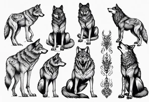 wolf on its hind legs tattoo idea