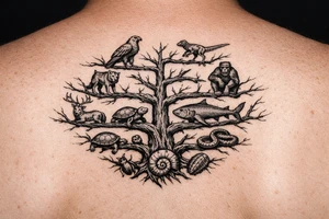 species phylogeny tree as tree branches tattoo idea