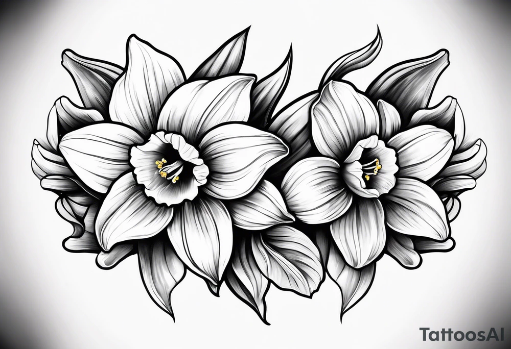 Daffodil birth flower chain tattoo idea