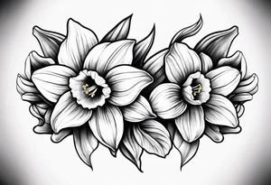 Daffodil birth flower chain tattoo idea