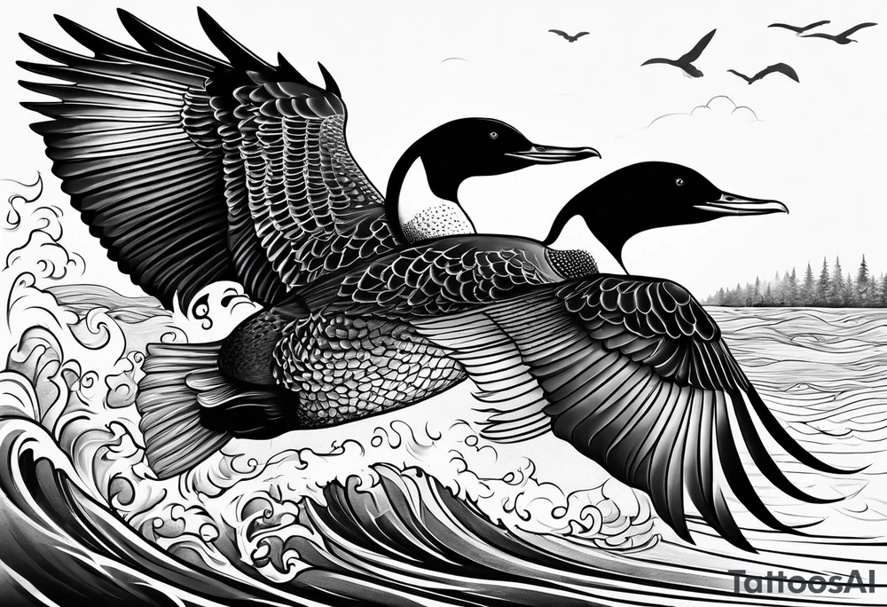 loon attacking tattoo idea