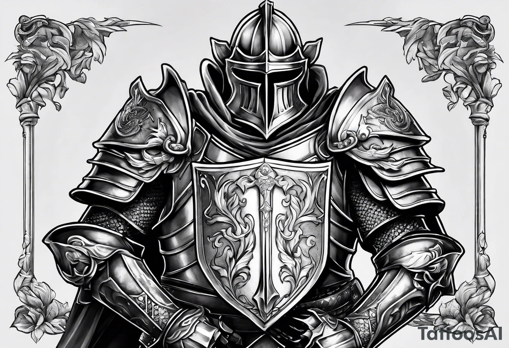 knight in armor full body tattoo idea