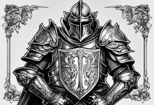 knight in armor full body tattoo idea