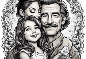 tall man holding little girl, in memory of Drew tattoo idea