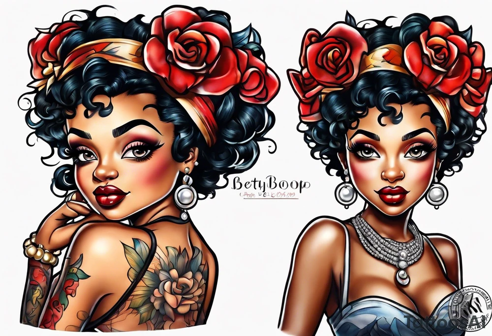 African american betty boop tattoo idea