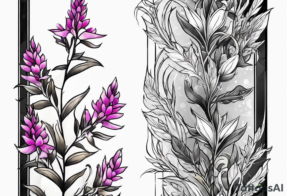 water and fireweed
no people tattoo idea