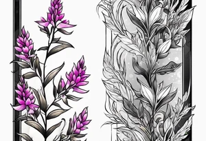 water and fireweed
no people tattoo idea