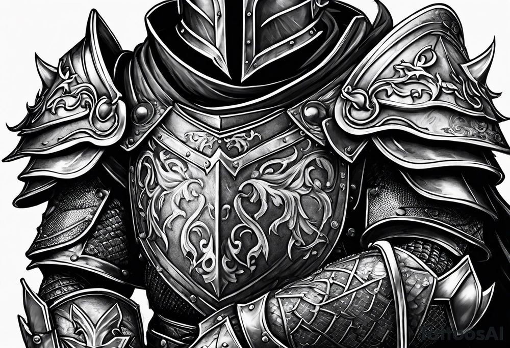 knight in heavy armor tattoo idea
