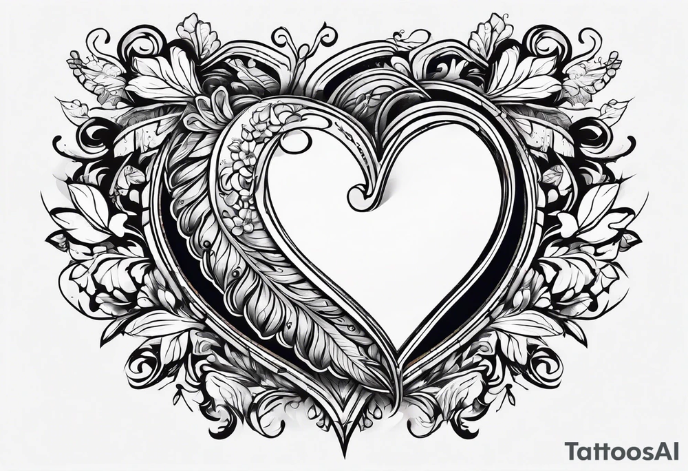 heart tattoo with open in middle tattoo idea