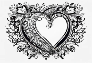heart tattoo with open in middle tattoo idea