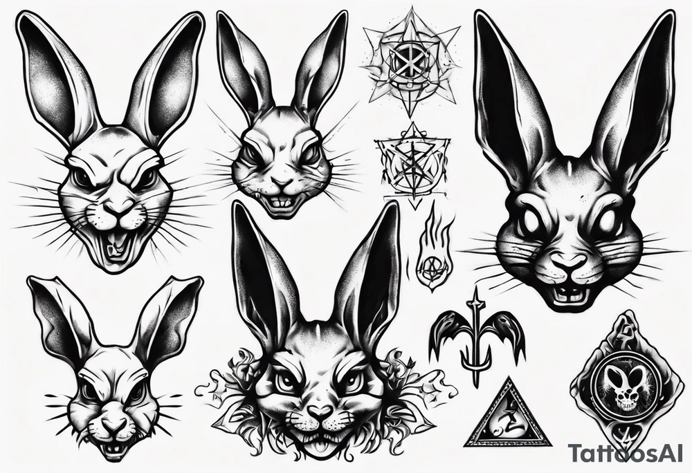 satanic bunny tattoo idea