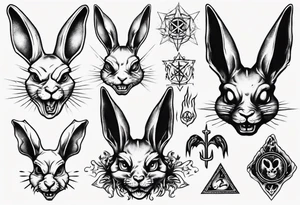 satanic bunny tattoo idea
