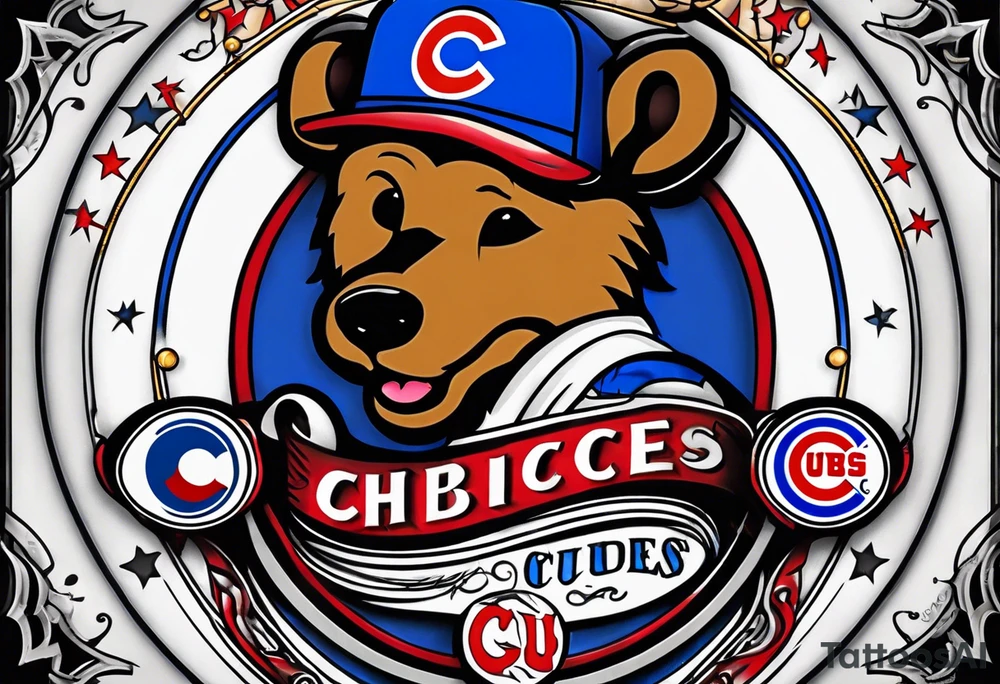 A tattoo honoring the Chicago cubs tattoo idea
