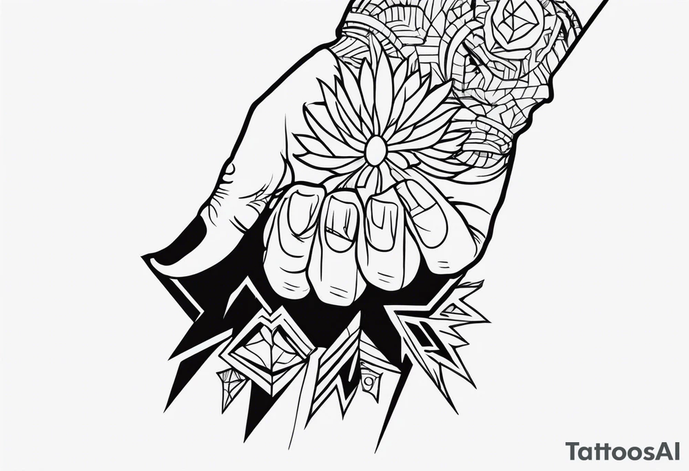 Scary hand tattoo idea