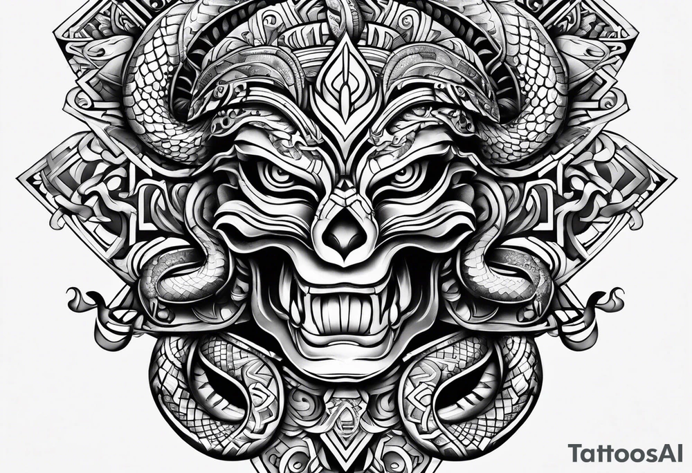 Aztec snake tattoo idea