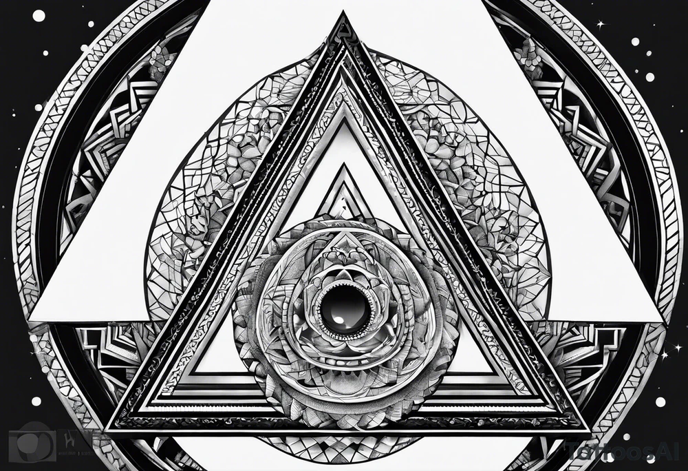triangle in spiral tattoo idea