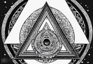 triangle in spiral tattoo idea