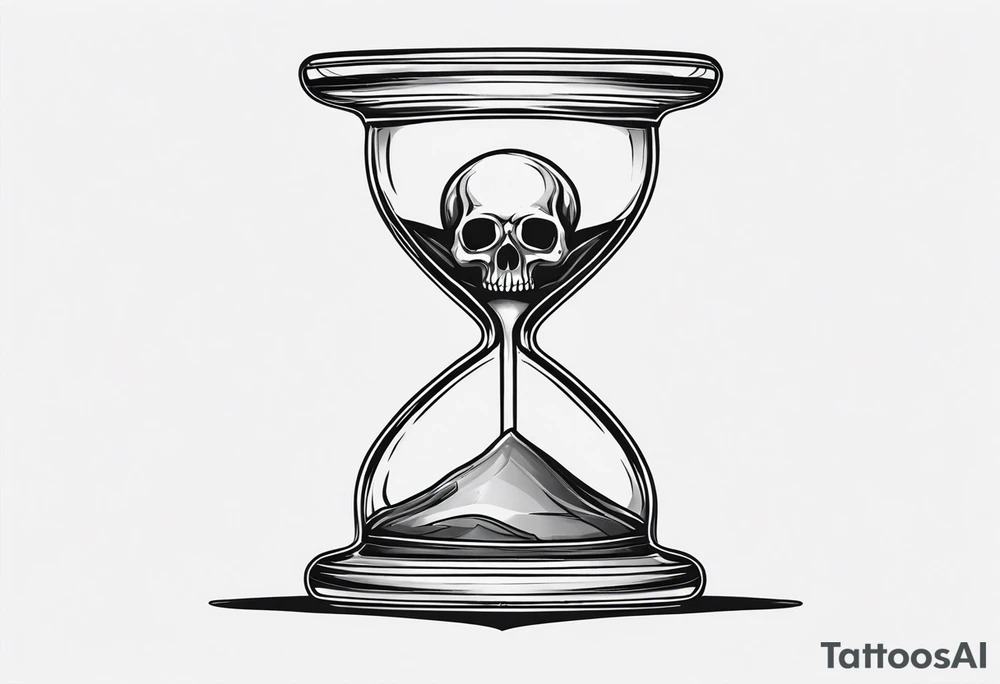 Hour glass skull on bottom tattoo idea