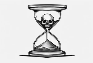 Hour glass skull on bottom tattoo idea