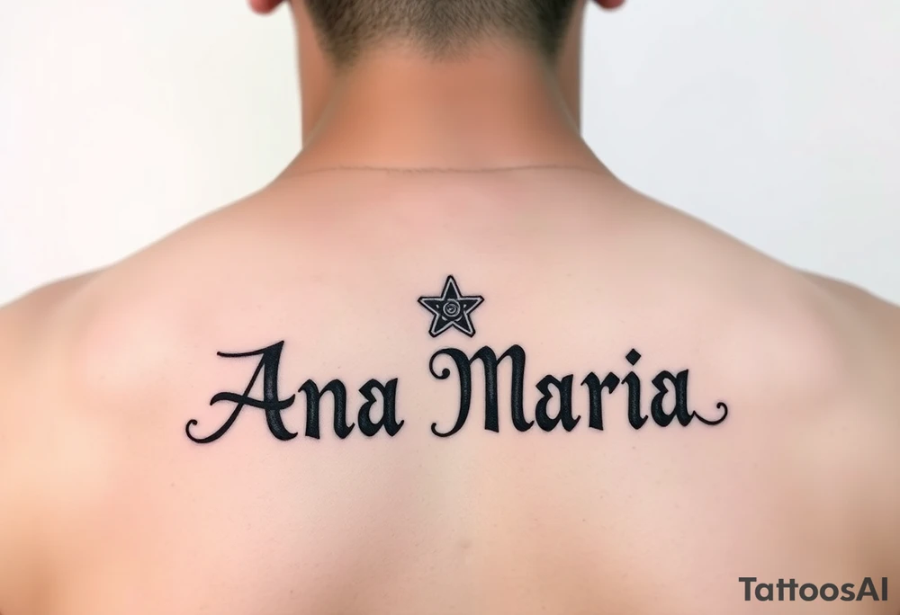 The name Ana Maria in Mayan symbols tattoo idea