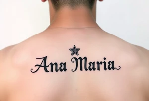The name Ana Maria in Mayan symbols tattoo idea