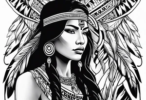 Native American woman spirit tattoo idea