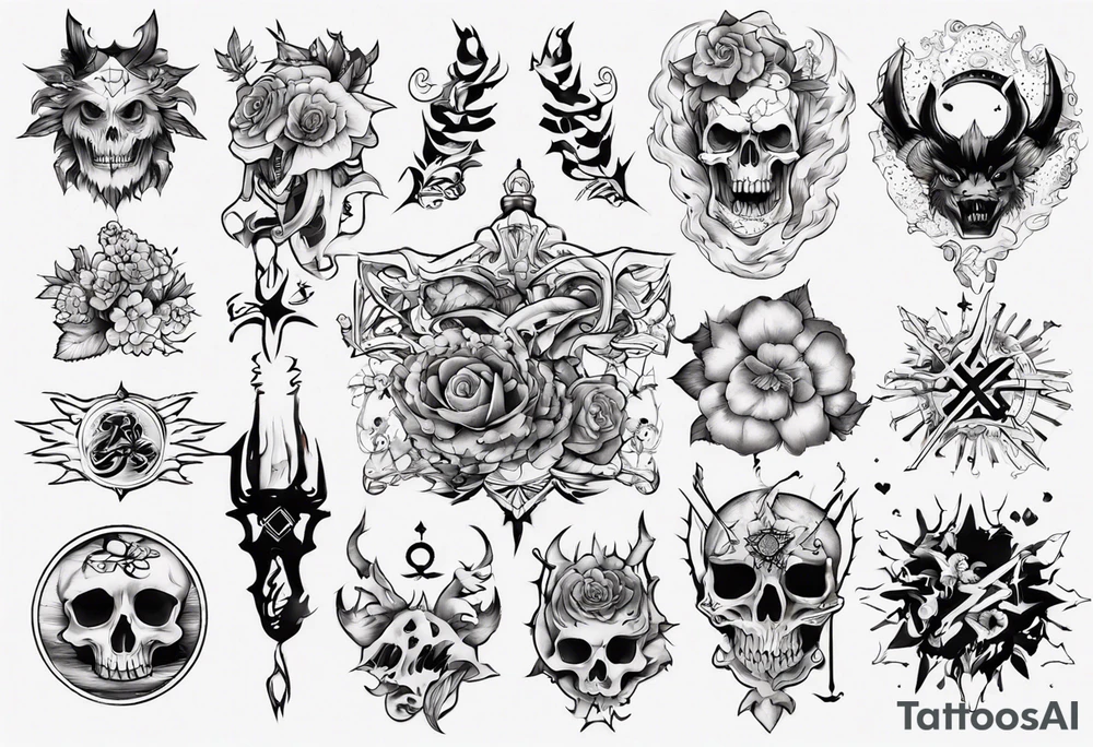 サボテンと骸骨 tattoo idea
